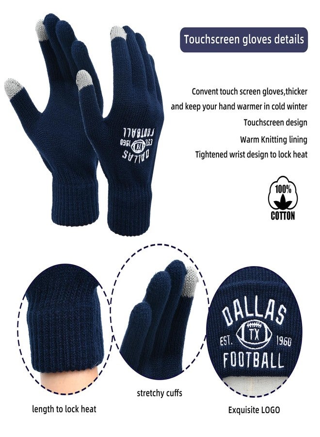 mtstaowe Vintage Classic Skull Cap Embroidery Beanie Fasion Hat Cuffed Winter Hat Knit Comes with Warm Gloves Gifts for Men Women Fans - Image 3